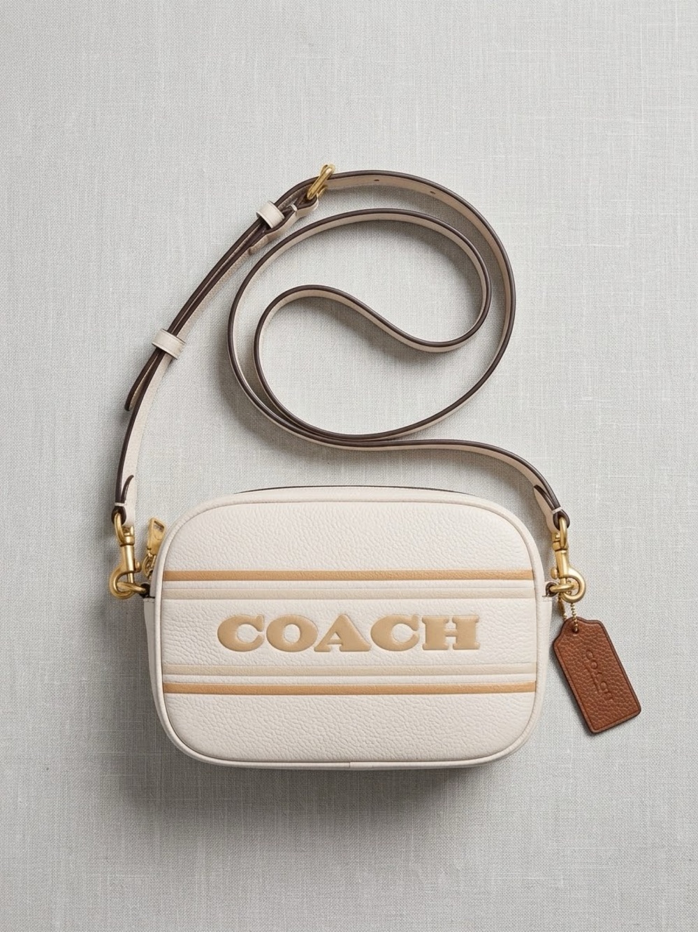 Coach Jamie Mini Pebble Leather Crossbody Bag in Chalk (CH308)